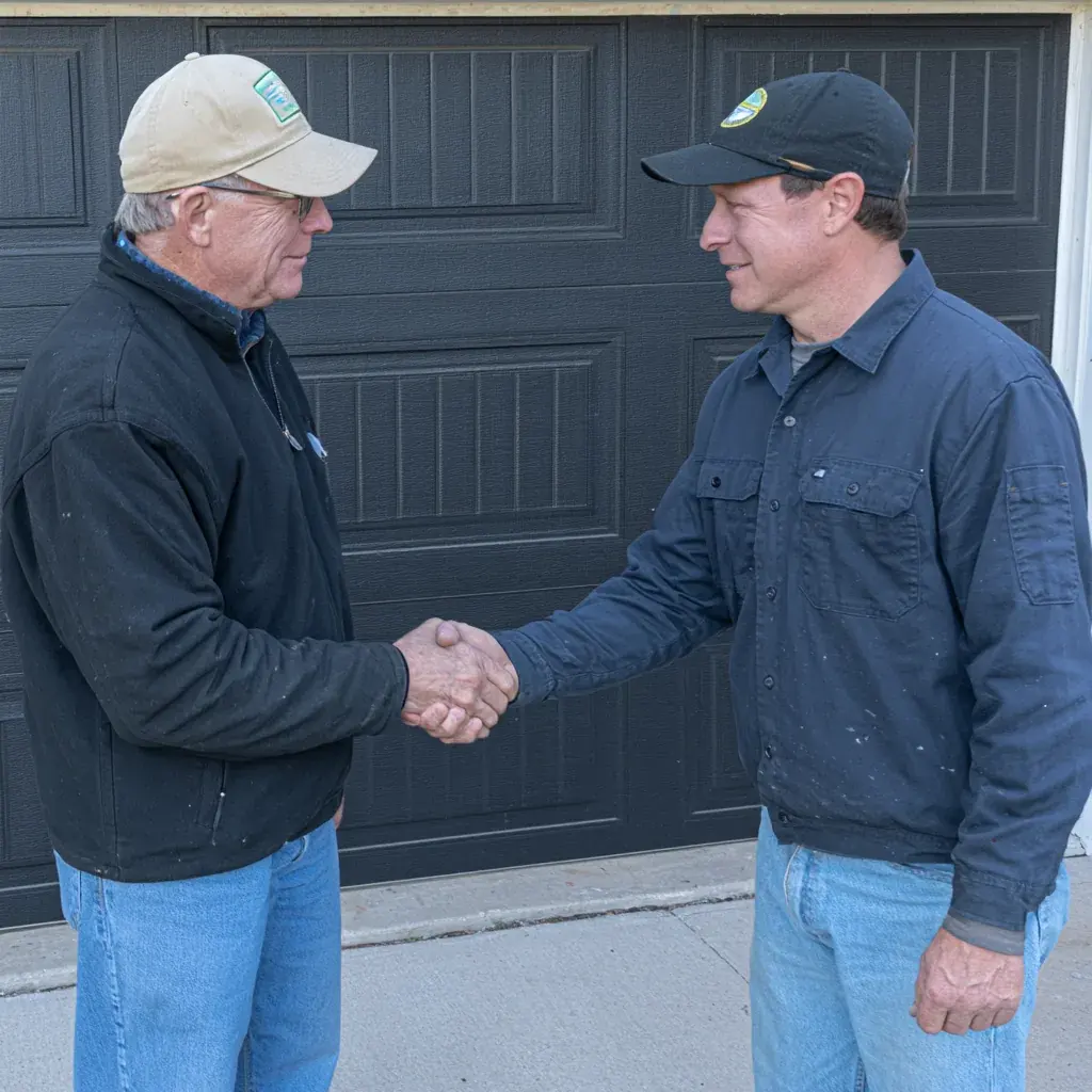 Garage door being serviced at a home in Carlsbad, CA